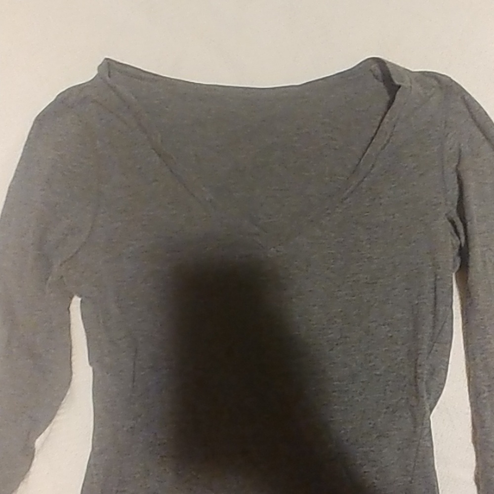 Plain gray v-neck